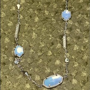 Kendra Scott Adjustable 3 Pendant Necklace in Silver with March Birth Stone